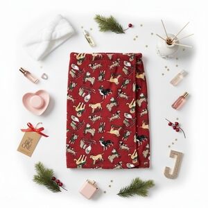Dog Print Bath Wrap Red and White